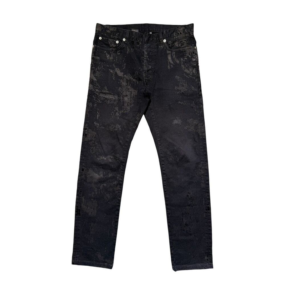 Runway crackle painted denim